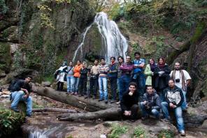 Research participants on a Photo Tour in Kaboudwāl waterfall near ‘Aliābād-e Katul, Golestan province, northeast Iran